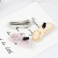 Jinhe nouveau style japonais petit chat pince à cheveux acétate chat poisson enfants fille épingle à cheveux pince cheveux accessoires