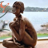 Statues de femmes et de jeunes filles nues en bronze de haute qualité sur mesure pour la technique de coulée d'artisanat en métal extérieur et intérieur