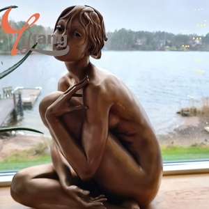 Estatuas de mujeres y chicas jóvenes desnudas de bronce de alta calidad hechas a medida para técnicas de fundición de artesanías de metal para exteriores e interiores - Product Image 6