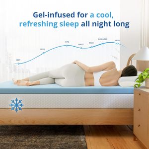 <span class=keywords><strong>Surmatelas</strong></span> en mousse à mémoire de forme Queen de <span class=keywords><strong>2</strong></span> pouces, avec gel rafraîchissant et coussin anti-pression, livré en boîte, essentiels pour les dortoirs - Product Image 6