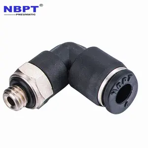 Elbow Mini 8 Mm Cờ Lê Căn Hộ Khí Nén Một Chạm Đẩy Để Kết Nối Nhanh PL-C Lắp Nhỏ Bằng NBPT