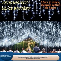 Guirlandes lumineuses LED solaires rechargeables à commande par bouton, étanches IP65, pour extérieur, spécifiques aux projets de Noël, effet cascade
