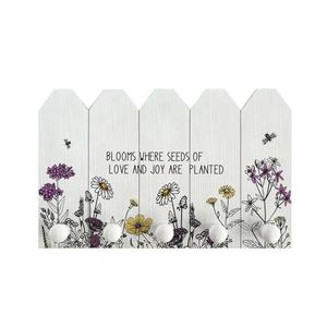 Letreros de Madera Rústicos Hechos a Mano con Temática Floral, Personalizados, con 5 Ganchos y Perchero para Colgar en la Pared, Decoración del Hogar - Product Image 4