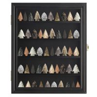 2026 Kleiner Schwarzer Sammlerstück-Vitrinenschrank zur Wandmontage, Holz-Schattenfugenrahmen mit Plexiglas-Tür und Schloss