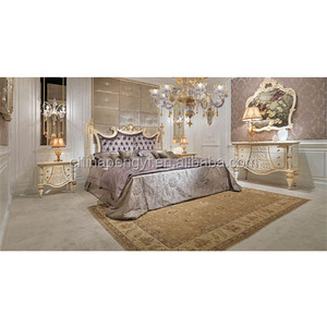 Muebles de Dormitorio de Lujo Estilo Turco, <span class=keywords><strong>Cama</strong></span> de Boda Clásica de Lujo para Villa <span class=keywords><strong>con</strong></span> <span class=keywords><strong>Espejo</strong></span> y Tela de Terciopelo - Product Image 4