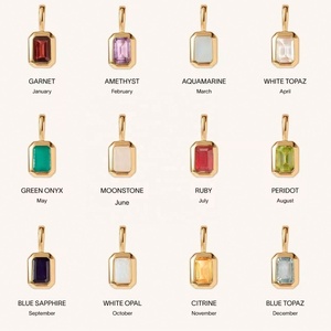 จี้ห้อยคอเด็กแบบคลาสสิกประดับเพชร CZ 12 ราศีเกิด ชุบทอง 18k PVD ดีไซน์ทันสมัย ทำจากสแตนเลสสตีล สำหรับทำเครื่องประดับ DIY - Product Image 2