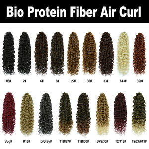 Extensions de cheveux synthétiques en fibres protéinées bio, résistantes à la chaleur, bouclées, en fibres bio organiques, tresses au crochet naturelles, en paquet - Product Image 5