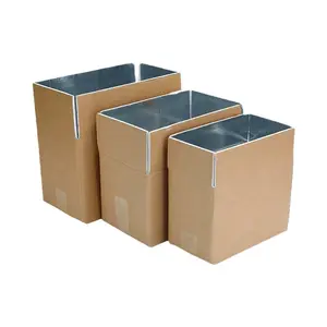 Kotak kemasan kertas insulasi rantai dingin Biodegradable kustomisasi kotak Film Aluminium pengiriman daging laut