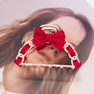 Arco de metal al clip de cadena tela mariposa pelo mate al placa pelo tiburón clip de lazo clip de pelo accesorios - Product Image 6