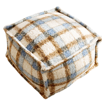Pouf de sol douillet et moelleux à carreaux - Repose-pieds en tissu jacquard avec pompons pour tatami et coussins décoratifs sur Houliday
