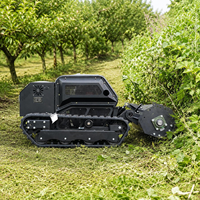Broyeur de gazon sur chenilles télécommandé hydraulique CE EPA 100 cm, broyeur à fléaux diesel sur chenilles