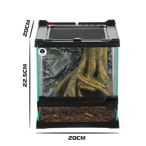 Terrarium en verre pour reptiles de petite taille, forme carrée avec porte coulissante horizontale Mz-Xtmc ZF202022 # 1002 - Product Image 4