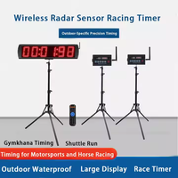 Timer Radar Digital 12/24 Jam Nirkabel Timer Laser Berkabel Remote Control untuk Pengukur Waktu Lari Atlet Balap Trek