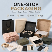 Ensemble d'emballages en papier kraft écologique personnalisé pour bijoux, cosmétiques et cadeaux, avec ruban, étiquette, autocollant et papier de soie