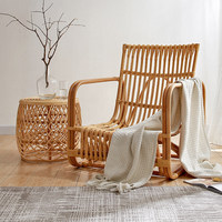 Fauteuil simple en osier, chaise en rotin naturel pour la maison, chambre à coucher, chaise longue minimaliste pour balcon