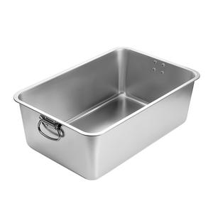 Plateau de Service Rectangulaire en Acier Inoxydable 304 avec Poignées et Couvercle, Bac Profond à Bord Roulé pour Buffet et Usage en Cuisine - Product Image 2