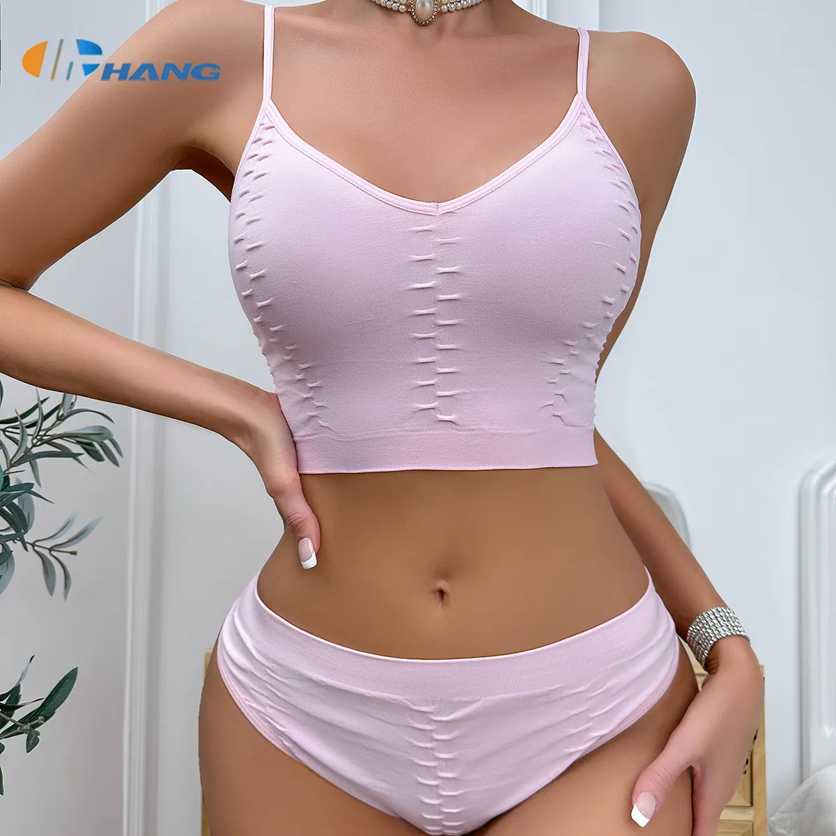 Women's Strappy Bralette Underwear Set Brassiere Sleep Underwear Women Seamless Bra Set Sexy Fancy Bra Panty Set