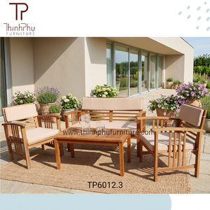 Ensemble de canapés en teck moderne et luxueux, écologique, imperméable, avec protection UV, pour une utilisation en extérieur et en intérieur, adapté aux villas, meubles de jardin - Product Image 4