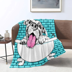 OEM&ODM Schattig Hondenprint Flanellen Fleece Dekbed voor Bank Kinderen Superzacht Cartoon Huisdier Design Aangepaste Maat Logo Alle Seizoenen Gebruik - Product Image 4