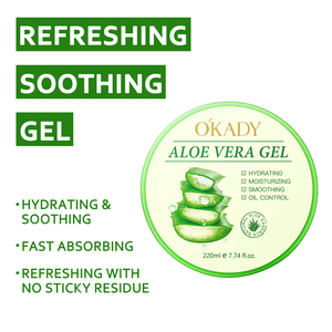 OKADY-mascarilla con Control de aceite calmante, celebración de aniversario, <span class=keywords><strong>Gel</strong></span> de <span class=keywords><strong>Aloe</strong></span> <span class=keywords><strong>Vera</strong></span> orgánico, 200ml, Compre 1 y obtenga 5 máscaras de fruta gratis - Product Image 2