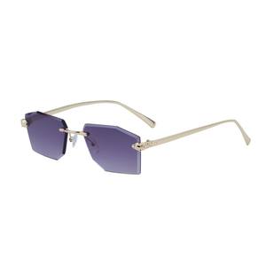 Lunettes de soleil polygonales sans monture unisexe sur mesure, verres PC UV400, style Instagram, lunettes transfrontalières - Product Image 1