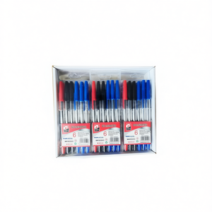 Set di 6 Penne a Sfera con Inchiostro Blu, Nero e Rosso per Ufficio e Scuola - Product Image 2