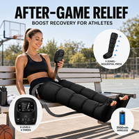Masseur de jambes à compression d'air intelligent à commande par puce, bottes à 5 chambres, sans fil, 6 modes, 8 niveaux, 3500 mAh, pour toute la jambe