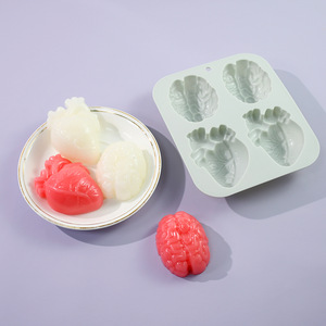 Đầu Riser Tại Chỗ Bán Buôn Silicone Bánh Khuôn Halloween 4 Thậm Chí Trái Tim Não Hoa Nướng Sô Cô La Bánh Mì Silicone Khuôn - Product Image 3