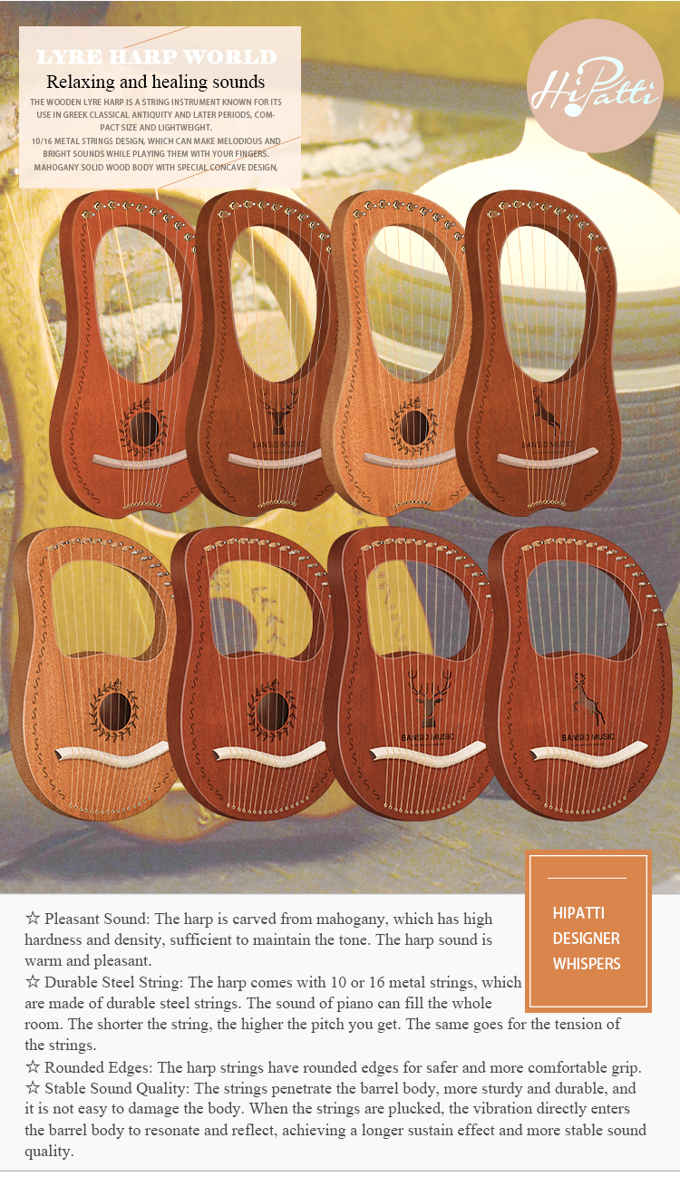 新しいlyreハープ10弦ミニlyre楽器 $18-$13.97小さなハープ