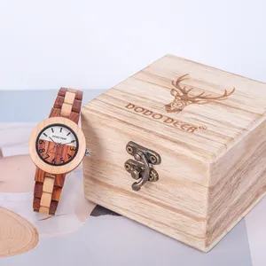 DODO กวางสุภาพสตรีนาฬิกาขายส่ง Etsy แฮนด์เมดที่กำหนดเองสลักนาฬิกาไม้