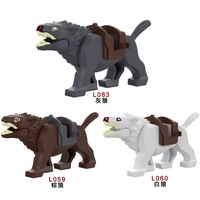 Bloques de Construcción con Temática de WoW, Lobo Gris con Silla de Montar, Juguete para Armar, Adorno Educativo, Regalo para Niños