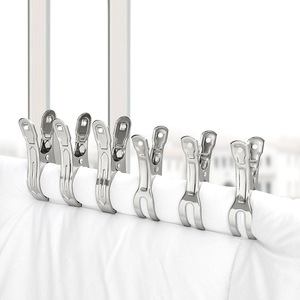 Pinces à linge en acier inoxydable, grandes et petites, pour sécher les couettes et les vêtements, résistantes au vent et adaptées au séchage des vêtements et - Product Image 1