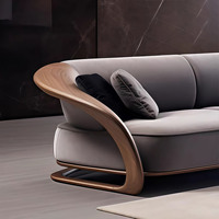 Canapé multifonctionnel trois places en bois massif de noyer noir nord-américain, style chinois moderne, pour salon