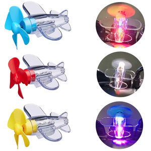 เครื่องประดับรูปเครื่องบิน LED พลังงานลมสำหรับรถจักรยานยนต์ กระจกมองหลังรถยนต์ในเวลากลางคืน ไฟ LED หมุนได้ ตกแต่ง - Product Image 1