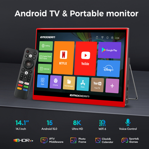 Emodern Small 14.1 Inch Portable LED <strong>TV</strong> with for Interface OEM Compatible Digital Smart <strong>Android</strong> 15 System Full HD - Product Image 2