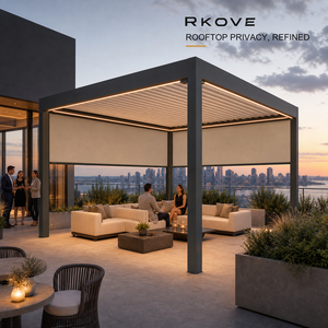 Pérgola de techo premium RKOVE RK-S2 6*6M para propietarios de propiedades comerciales en EE. UU., pérgola con toldos motorizados - Product Image 6
