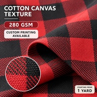 Tissu en toile 100% coton à motif écossais, sans MOQ, échantillon gratuit, impression numérique personnalisée, tissu pour sacs à dos et pochettes