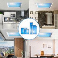 Lámpara de techo de luz azul Natural con Control Wifi Artificial inteligente, decoración interior regulable, 150W, 100 ml/w, tragaluz LED