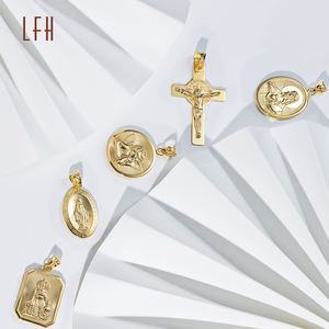 จี้ทองคําแท้ 18k ข้ามเหรียญมหัศจรรย์ จี้พระแม่มารี oro จี้ทางศาสนาต้นฉบับ 18k เครื่องประดับทอง 18k แท้ - Product Image 6