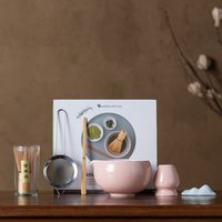 Ensemble Matcha Personnalisé en Gros : Chawan en Céramique, Fouet en Bambou à 100 Dents, Support pour Fouet, Cuillère Chashaku, Passoire, Boîte de Rangement, Ensemble Matcha OEM