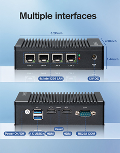 ไฟร์วอลล์อินดัสเทรียล บ็อกซ์ พีซี พร้อม Intel N3710/J3710 Quad-core 4*Intel I226 LAN HD-<span class=keywords><strong>MI</strong></span> VGA จอแสดงผลคู่ 1*COM Gateway Box - Product Image 3