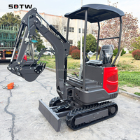 Mini-excavatrice sur chenilles CE Euro 5 1.0 1.2 Tonnes H10 H13 à balayage zéro avec moteur et pompe pour les marchés français et britanniques