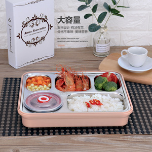 Anna Karenina 304 Stainless Steel <b>Lunch</b> <b>Box</b> 5 Compartment <b>Insulated</b> Bento <b>Box</b> For Students And Adults With Lid - Product Image 1