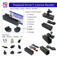Pembaca Kartu Magnetik Portabel FUWEI Bahan ABS RS232 Mini License 13.56MHz Antarmuka Serial Thailand Driving