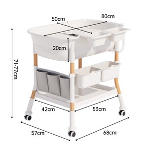 <span class=keywords><strong>Table</strong></span> <span class=keywords><strong>à</strong></span> <span class=keywords><strong>langer</strong></span> en plastique pour nouveau-nés, station de soins pour bébé multifonctionnelle, plateforme tout-en-un pour l'alimentation et le bain, pliable et portable - Product Image 2