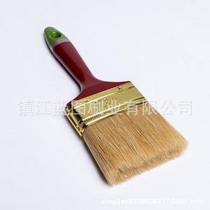 Pinceau plat à poils de porc, manche en plastique, rouge cramoisi, 12-19 mm, origine Zhenjiang, pour peinture - Product Image 4