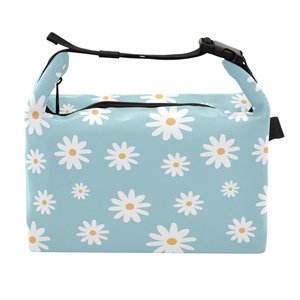 Reusable Daisy Flower Women Insulated <b>Cooler</b> Tote Camping Picnic Double Deck Lunch <b>Cooler</b> <b>Box</b> with Adjustable Shoulder Strap - Product Image 1