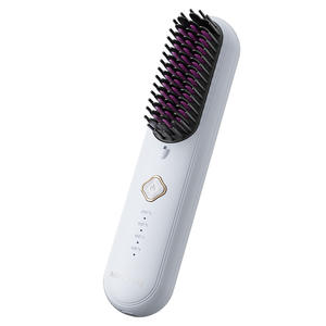Minhang Wireless Hair Straightener <b>Comb</b> Ceramic <b>Heating</b> Portable Rechargeable For Soft Hair Women - Product Image 1