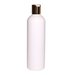 Bouteille en plastique vide à presser avec bouchon distributeur à disque lisse 28/410, blanc, transparent, noir, or, pour vente en gros - Product Image 3