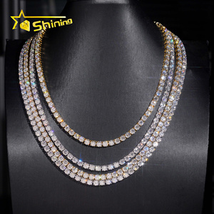 Spedizione Veloce da Magazzino USA Collana Tennis in Moissanite da 5mm in <span class=keywords><strong>Argento</strong></span> 925 con Certificato GRA <span class=keywords><strong>Catena</strong></span> Tennis Iced Out in Moissanite da <span class=keywords><strong>Uomo</strong></span> - Product Image 5